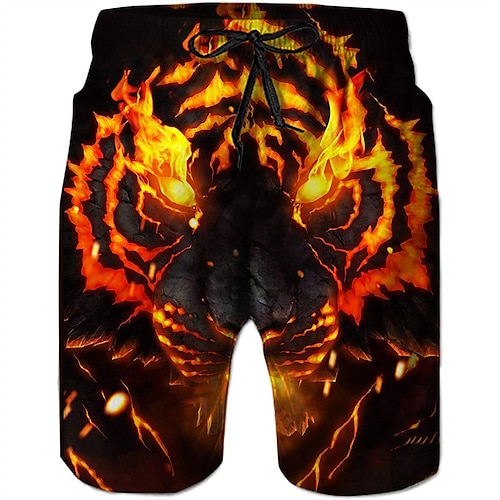 

Herre Surf shorts Badeshorts Sommer shorts Strandshorts Snørelukning Elastisk Talje 3D-udskrivning Grafisk Dyr Åndbart Hurtigtørrende Korte Afslappet Daglig Ferie Boheme Hawaiiansk Orange