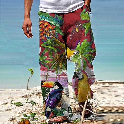 

Per uomo Pantaloni Pantaloni estivi Pantaloni da spiaggia A cordoncino Vita elastica Gamba dritta Animali Albero di cocco Stampe astratte Comfort Informale Giornaliero Per eventi Hawaiano Originale