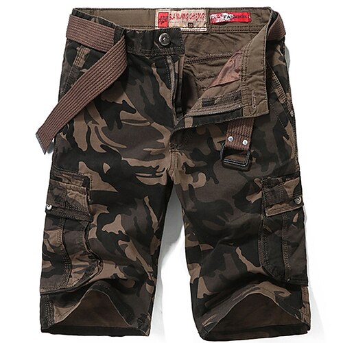 

Men's Cargo Shorts Shorts 6 Pocket Camouflage Comfort Outdoor Daily Going out 100% Cotton Fashion Streetwear Army Green Light Brown