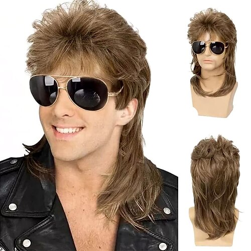 

menn kort multe parykker naturlig bølge klassisk cosplay rocker kjekk syntetisk hår anime fest halloween