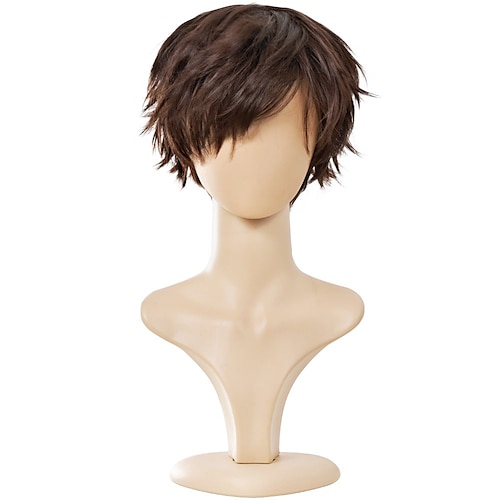 Short brown deals male cosplay wig