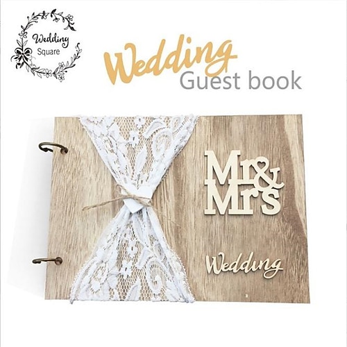 

DIY New Wooden Mr And Mrs Picture Frame MRMRS Wedding Guests Sign Into This Wedding Signing Book 20 Pages