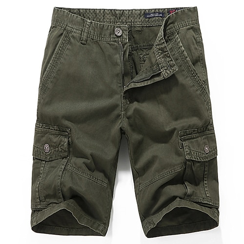 

Men's Cargo Shorts Shorts 6 Pocket Plain Comfort Outdoor Daily Going out 100% Cotton Fashion Streetwear Black Army Green