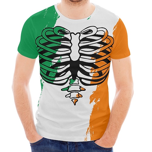 

St. Patricks dag Shamrock irsk T-shirt Anime Tegneserie Anime Grafisk T恤衫 Til Herre Dame Unisex Voksne 3D-udskrivning 100% Polyester