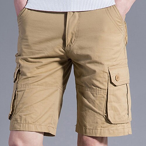 

Men's Cargo Shorts Shorts Multi Pocket Plain Comfort Wearable Knee Length Outdoor Daily Going out Sports Stylish Black Green