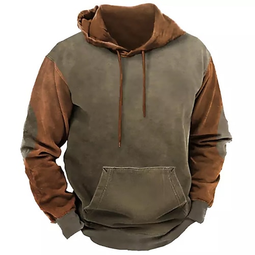 

Per uomo Felpa con cappuccio pullover Khaki chiaro. Marrone Cachi Caffè Con cappuccio Color Block Stampe astratte Stampa Giornaliero Sport Stampa 3D Essenziale Streetwear Originale Primavera & Autunno