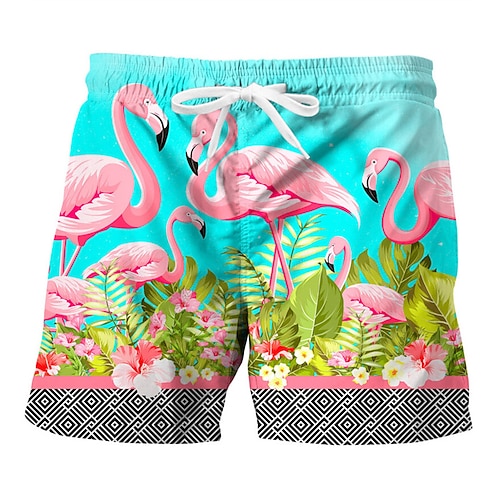 

Per uomo Boxer da surf Pantaloncini da mare Boxer da mare Pantaloncini estivi Pantaloncini da spiaggia A cordoncino Vita elastica Stampa 3D Pop art Fenicottero Traspirante Asciugatura rapida Breve