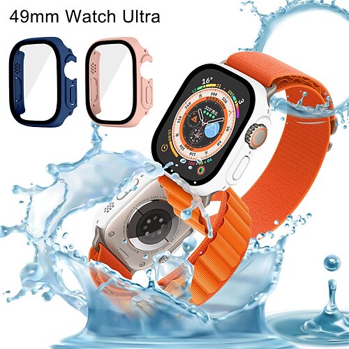 

1 Pack Watch Case with Screen Protector Compatible with Apple iWatch Series 8 Scratch Resistant Rugged Bumper Full Cover Tempered Glass / PC Watch Cover