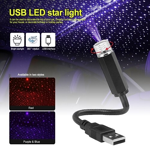 

otolampara 2pcs romantique led ciel étoilé veilleuse 5v usb alimenté galaxy star projector lamp for car roof room ceiling decor plug and play