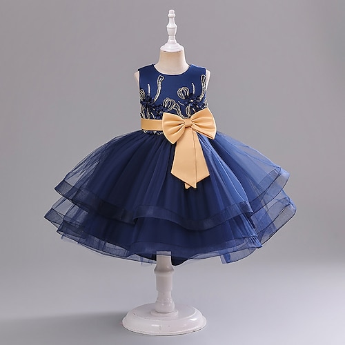 

Bambino Da ragazza Vestito da festa Fiore decorativo Vestito da festa Vestito Occasioni speciali Girocollo Senza maniche Da principessa Vestito 3-10 anni Primavera Vino Blu Reale Viola