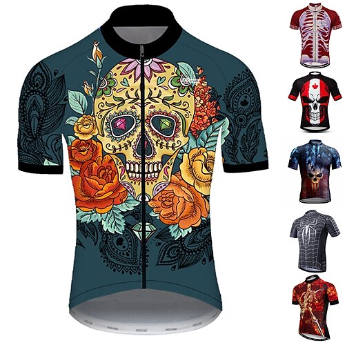 

21Grams Per uomo Maglia da ciclismo Manica corta Bicicletta Maglietta / Maglia Superiore con 3 tasche posteriori Ciclismo da montagna Cicismo su strada Ciclismo Traspirante Resistente ai raggi UV