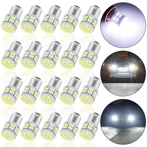 

2pcs 3014 50 smd led S25 1156 Ba15s P21W 1157 Bay15d Car LED Steering Indicator Lamp Turn Signal Lights 12V 6000K White Brake Bulbs