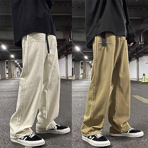 

Per uomo Sfacciato Pantaloni Pantaloni casual Tasche Gamba dritta Liscio Comfort Traspirante Giornaliero Per eventi Per uscire Streetwear Moda Nero Cachi