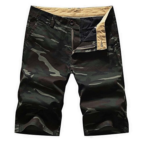 

Men's Shorts Chino Shorts Bermuda shorts Work Shorts Zipper Camouflage Comfort Knee Length Outdoor Daily Going out 100% Cotton Fashion Streetwear Army Green Khaki
