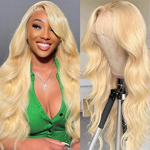 

613 blonde front paryk menneskehår 13x4 body wave blond blonde front parykker menneskehår forplukket blegede knuder med babyhår mealid bedste 613 hd transparent blonde frontal parykker til sorte