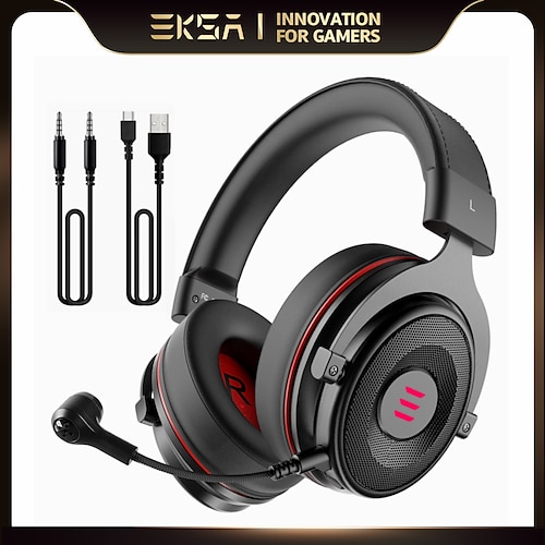 

Eksa e900 pro virtual 7,1 sonido envolvente auriculares para juegos led usb/auriculares con cable de 3,5mm con micrófono con cancelación de ruido control de volumen para xbox pc gamer