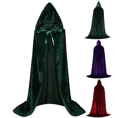 

Hocus Pocus Witch Mary Sarah Cloak Masquerade Men's Women's Boys Movie Cosplay Cosplay Costume Party Green Purple Red Cloak Masquerade Polyester