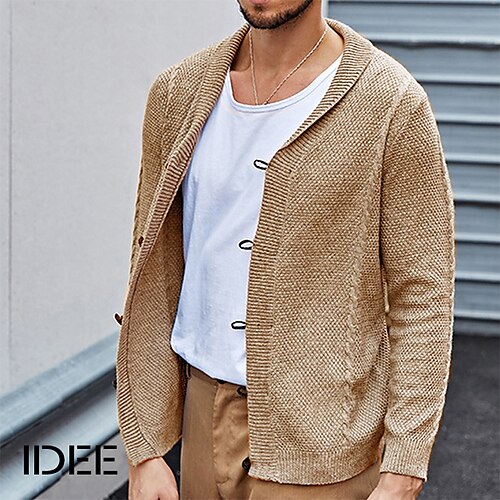 

Per uomo Felpa Cardigan Maglione Giacca maglione A coste Maglia Corto Pulsante Lavorato a maglia Liscio A V Streetwear Moda Esterno Da tutti i giorni Abbigliamento Autunno inverno Nero Bianco S M L