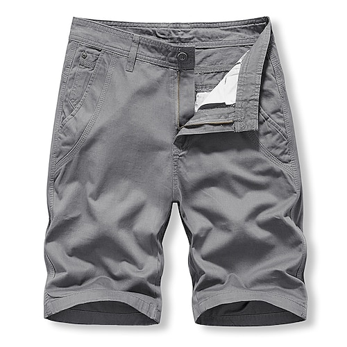 

Men's Shorts Chino Shorts Bermuda shorts Work Shorts Zipper Plain Comfort Knee Length Outdoor Daily Going out 100% Cotton Twill Fashion Streetwear Black Army Green