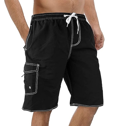 

Herre Badedragt Badeshorts Bermuda shorts Surf shorts Lomme Snørelukning med mesh-for Helfarve Hurtigtørrende Korte Afslappet Ferie Strand Stilfuld Klassisk Stil Sort Lyserød