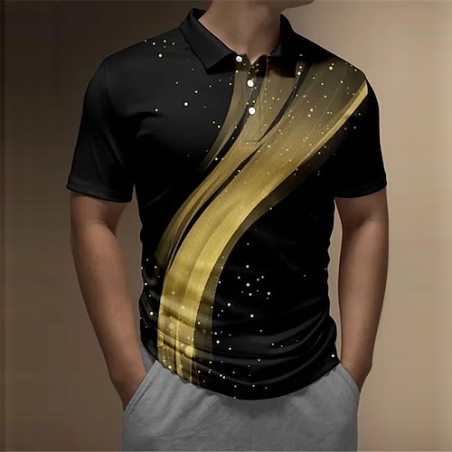 

Per uomo POLO Camicia da golf Golf Gradiente Stampe astratte Collo ripiegabile Giallo Esterno Strada Maniche corte Bottone giù Stampa Abbigliamento Di tendenza Originale Informale Morbido