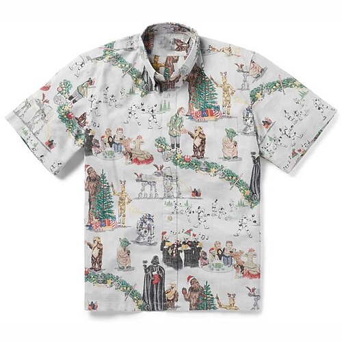 

Men's Shirt Summer Hawaiian Shirt Graphic Prints Turndown White Yellow Royal Blue Blue Casual Holiday Short Sleeve Button-Down Print Clothing Apparel Tropical Fashion Hawaiian Soft