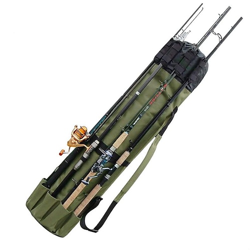 Outdoor Military Green Cylinder Fishing Bag Multi-Functional Fishing Rod  Fishing Rod Bag Seapole Fishing Gear Storage Bag 2024 - $23.99