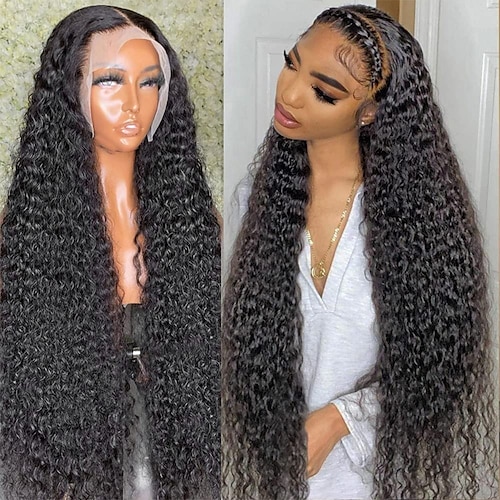 

250% densità 30 pollici 13x6 hd parrucche frontali in pizzo trasparente per capelli umani per donne nere parrucca anteriore in pizzo mongolo ricci profondi capelli umani pre pizzicati parrucca