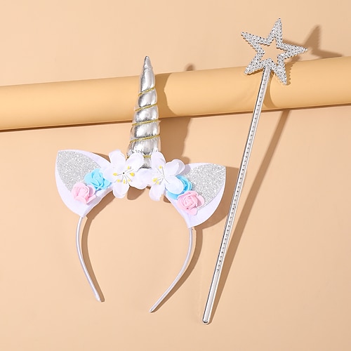 

2 pezzi Bambino / Bambino (1-4 anni) / Bambini Da ragazza Attivo / Dolce Compleanno / Festival Cartoni animati / Unicorno Stile Floreale Poliestere Accessori per capelli Argento Baby taglia unica