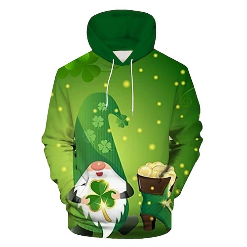 

Festa di San Patrizio Trifoglio irlandesi Felpa con cappuccio Manga Tasca frontale Grafica Felpa con cappuccio Per Per uomo Per donna Unisex Per adulto Stampa 3D 100% poliestere Casual / quotidiano