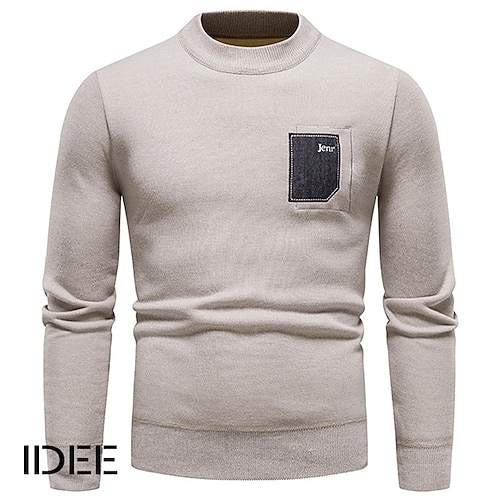 

Per uomo Felpa Maglione A coste Maglia Corto Lavorato a maglia Alfabetico Girocollo Di tendenza Streetwear Esterno Per uscire Abbigliamento Autunno inverno Vinaccia Nero M L XL