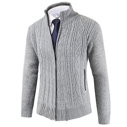 

Per uomo Cardigan Maglione A coste Maglia Corto Lavorato a maglia Liscio Colletto Mao Top caldi Contemporaneo moderno Da tutti i giorni Per uscire Abbigliamento Primavera & Autunno Blu Grigio S M L