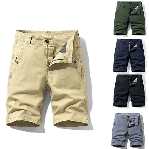 

Per uomo Pantaloncini modello cargo Pantaloncini Maglia da escursione Multi tasca Gamba dritta Tinta unita Comfort Indossabile Lunghezza del ginocchio Esterno Giornaliero 100% cotone Sportivo Moda