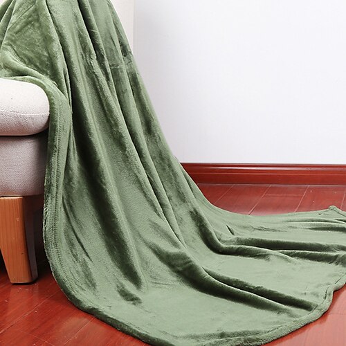 

Blankets Throws, Solid Colored Polyester / Flannel Toison Warmer Comfy Super Soft Blankets
