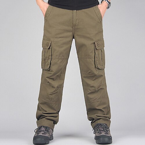 

Per uomo Pantaloni cargo Pantaloni Coulisse sulle gambe Multi tasca Gamba dritta Liscio Comfort Indossabile Informale Giornaliero Per uscire Misto cotone Sportivo Moda Nero Giallo