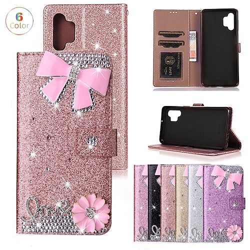 

telefon Etui Til Samsung Galaxy Tegnebogskortetui S23 S22 S21 S20 Plus Ultra A73 A53 A33 Note 20 10 Vend Rhinsten Pung Glitterskin Krystal diamant TPU PU Læder