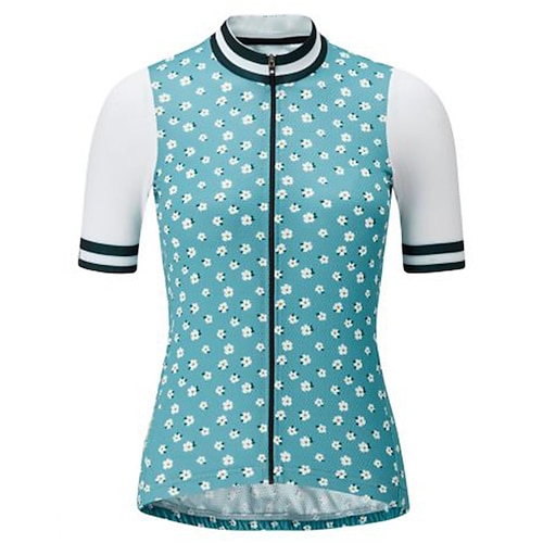 

21Grams Mulheres Camisa para Ciclismo Manga Curta Moto Blusas com 3 bolsos traseiros Ciclismo de Montanha Ciclismo de Estrada Respirável Pavio Humido Secagem Rápida Tiras Refletoras Azul Botânico