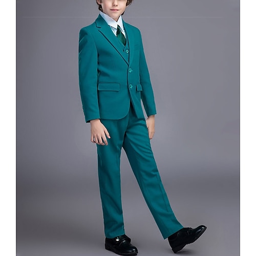 

Fest 4 ( Vest Trøye Bukser Butterfly Blazer ) Børn drenge ringbærerdragter Langt Ærme Polyester 清柔 Vinter 3-17 år