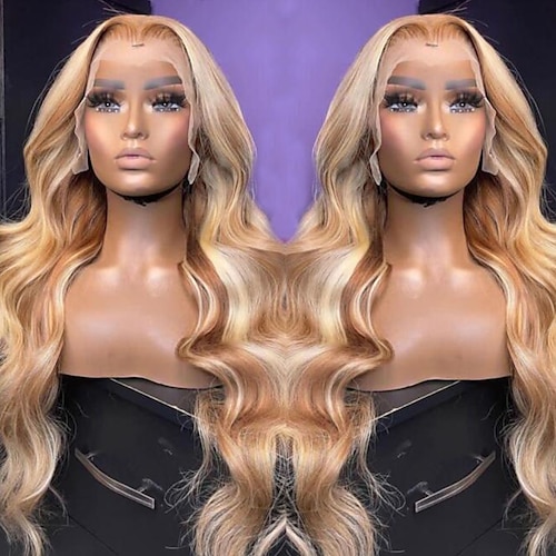 

# 613 parrucca anteriore in pizzo di capelli umani biondi capelli vergini brasiliani evidenziare parrucche di capelli umani anteriori in pizzo di colore con i capelli del bambino per le donne