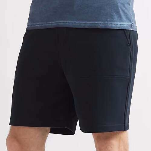 

Men's Shorts Casual Shorts Pocket Drawstring Elastic Waist Plain Comfort Breathable Knee Length Outdoor Daily Holiday Basic Streetwear Navy Blue