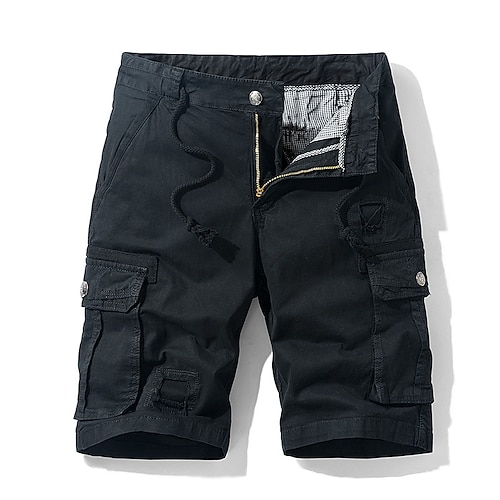 

Herre Shorts med lommer Shorts Trekking-shorts Multi lomme Lige ben Ensfarvet Komfort Påførelig Knælængde udendørs Daglig 100 % bomuld Sport Stilfuld Sort Blå