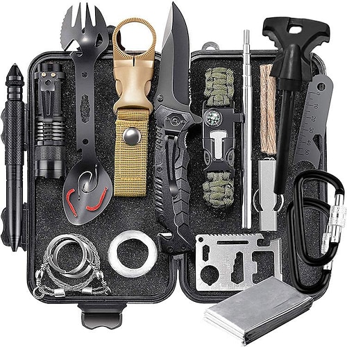 

Survival Kit 28 in 1, Gifts for Men Dad Husband Teenage Boy, Survival Gear and Equipment Supplies Kits Christmas Stocking Stuffers for Families Outdoors Camping Hiking Adventures