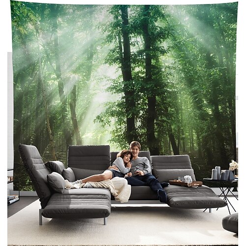 

Forest Cave Wall Tapestry Landscape Green Art Decor Photograph Backdrop Blanket Curtain Hanging Home Bedroom Living Room Decoration