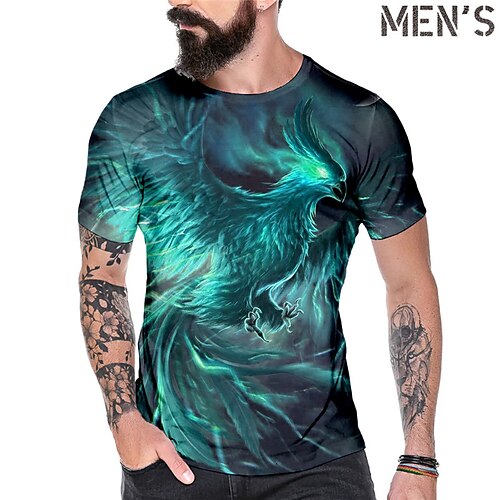 

Per uomo maglietta Magliette Pop art Animali Fenice Girocollo Abbigliamento Stampa 3D Esterno Informale Manica corta Stampa Vintage Di tendenza Originale