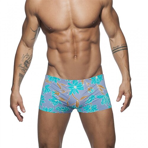 

Per uomo Costumi da bagno Boxer da mare Slip da bagno Stampa Pop art Floreale Traspirante Morbido Da tutti i giorni Fine settimana Moda Semplice Rosso Blu