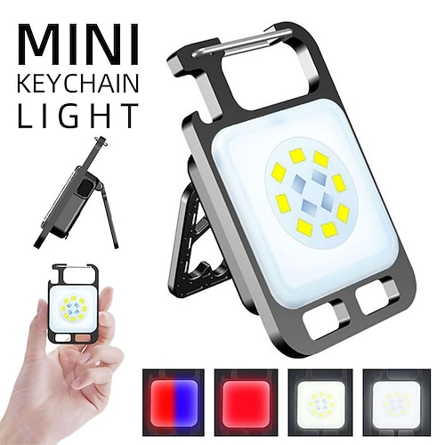 

MINI COB Keychain Flashlight Charging Lamp Camping Lights with Magnet 4 Lighting Modes for Camping, Home Use, Etc.