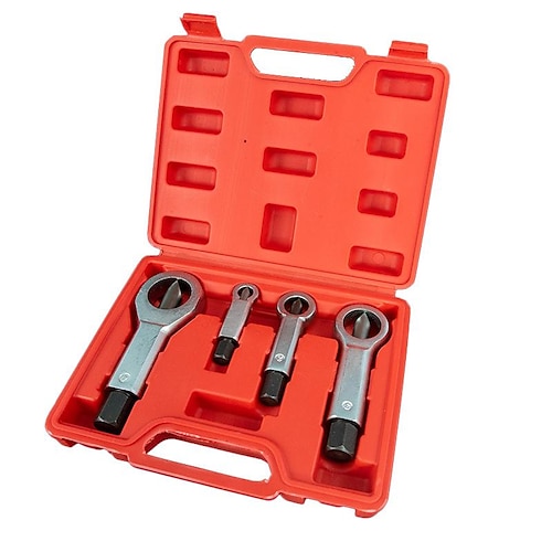 

Steel Heavy Duty Nut Splitter Set, Broken Damaged Screw Nut Removal Splitting Tools 4 Sizes