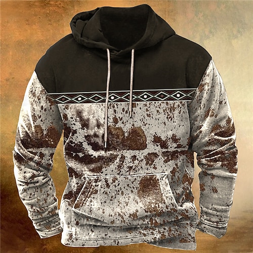 

Hombre Sudadera Con Capucha Marrón Con Capucha Bloque de color Estampados Estampado Diario Deportes Impresión 3D Básico Ropa de calle Design Primavera Otoño Ropa Sudaderas con capucha Sudaderas