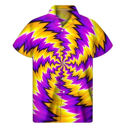 

Homme Chemise Chemise hawaïenne 3D Print Imprimés Photos Col rabattu Violet Casual Vacances Manche Courte Bouton bas Imprimer Vêtement Tenue Tropique Mode Hawaïen Flexible