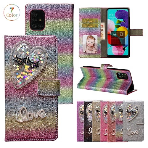 

telefon Etui Til Samsung Galaxy Tegnebogskortetui S23 S22 S21 S20 Plus Ultra A73 A53 A33 Note 20 10 Rhinsten Pung Helkropsbeskyttelse Glitterskin Krystal diamant TPU PU Læder